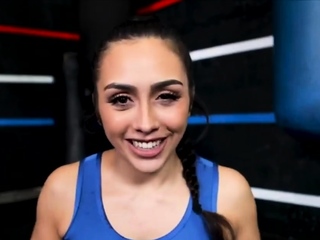 Lilly jumps rope then a hard cock after workout