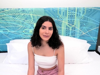 Long haired GORGEOUS college cutie stars in her first POV po