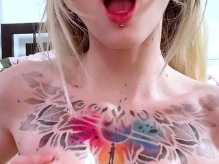 Sexy Blonde Babe With Big Boobs Strips Bra