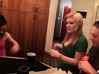 It's a poker party and these bitches are about to lose their shirts