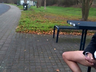 German daddy wanking outdoor