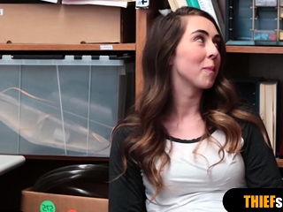 Cute shoplifter teen caught and fucked hard by a cop